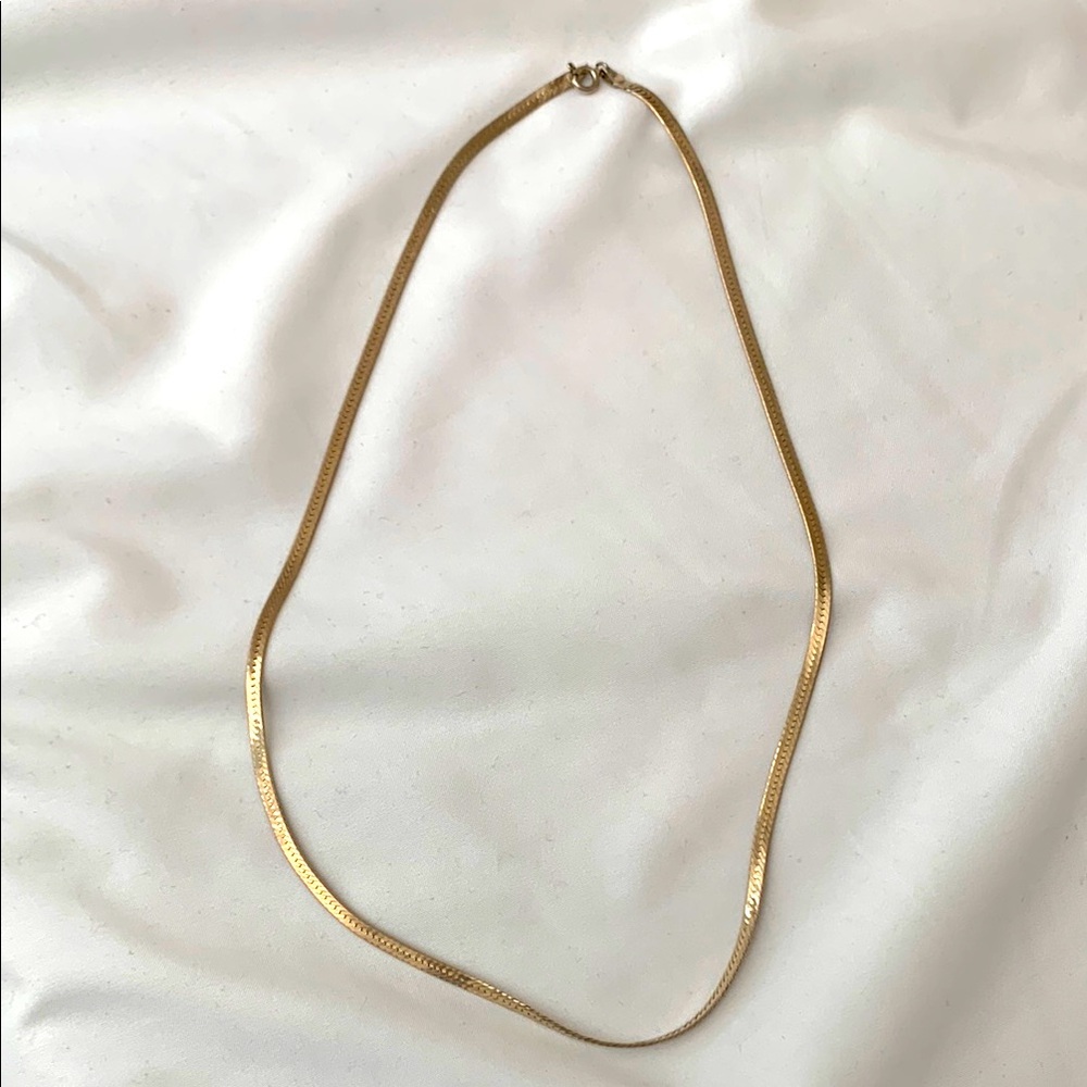 Vintage Women's Sterling Silver 925 Herringbone 20" Chain Necklace
